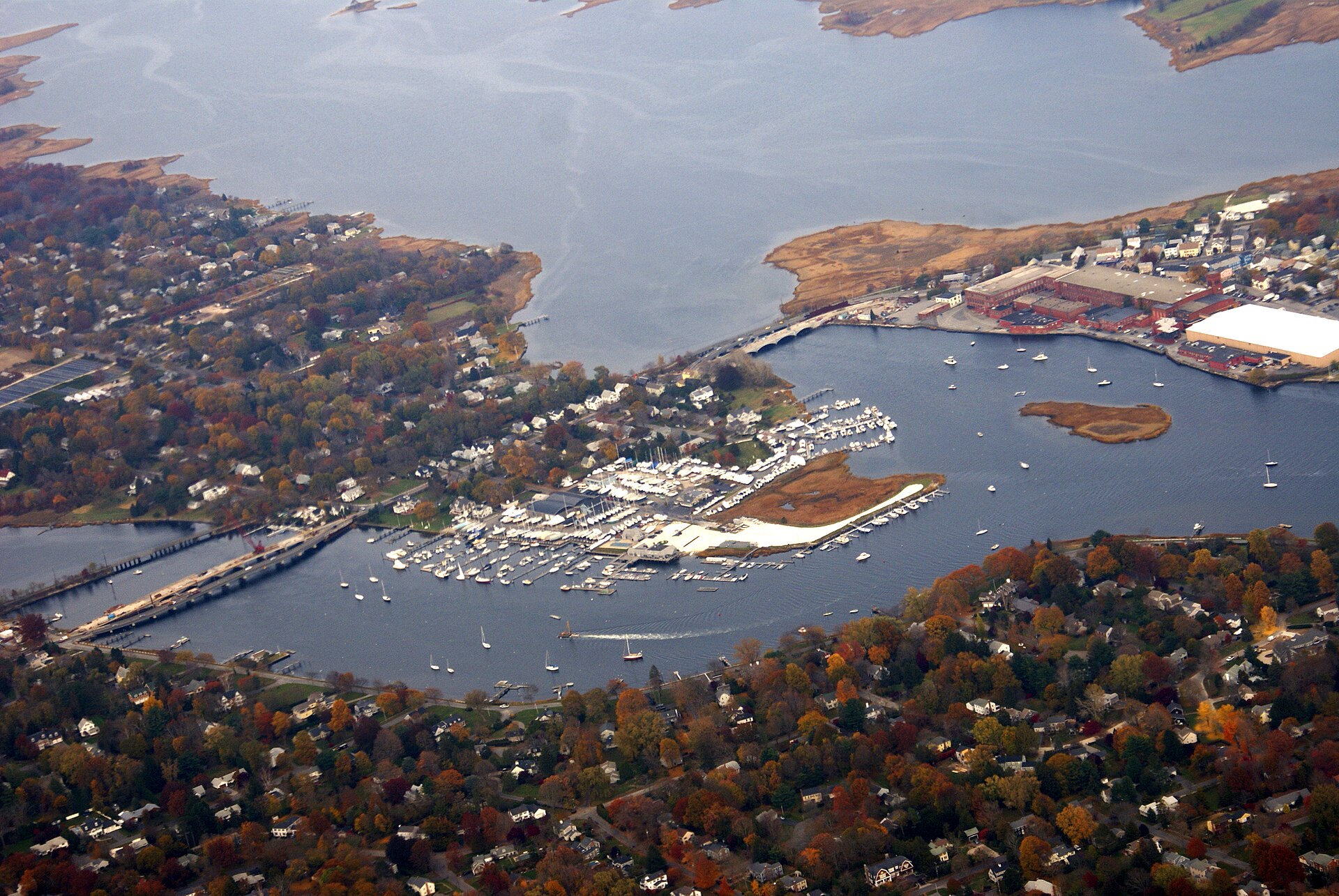 Aerial view of the harbor, Barrington, Rhode Island
