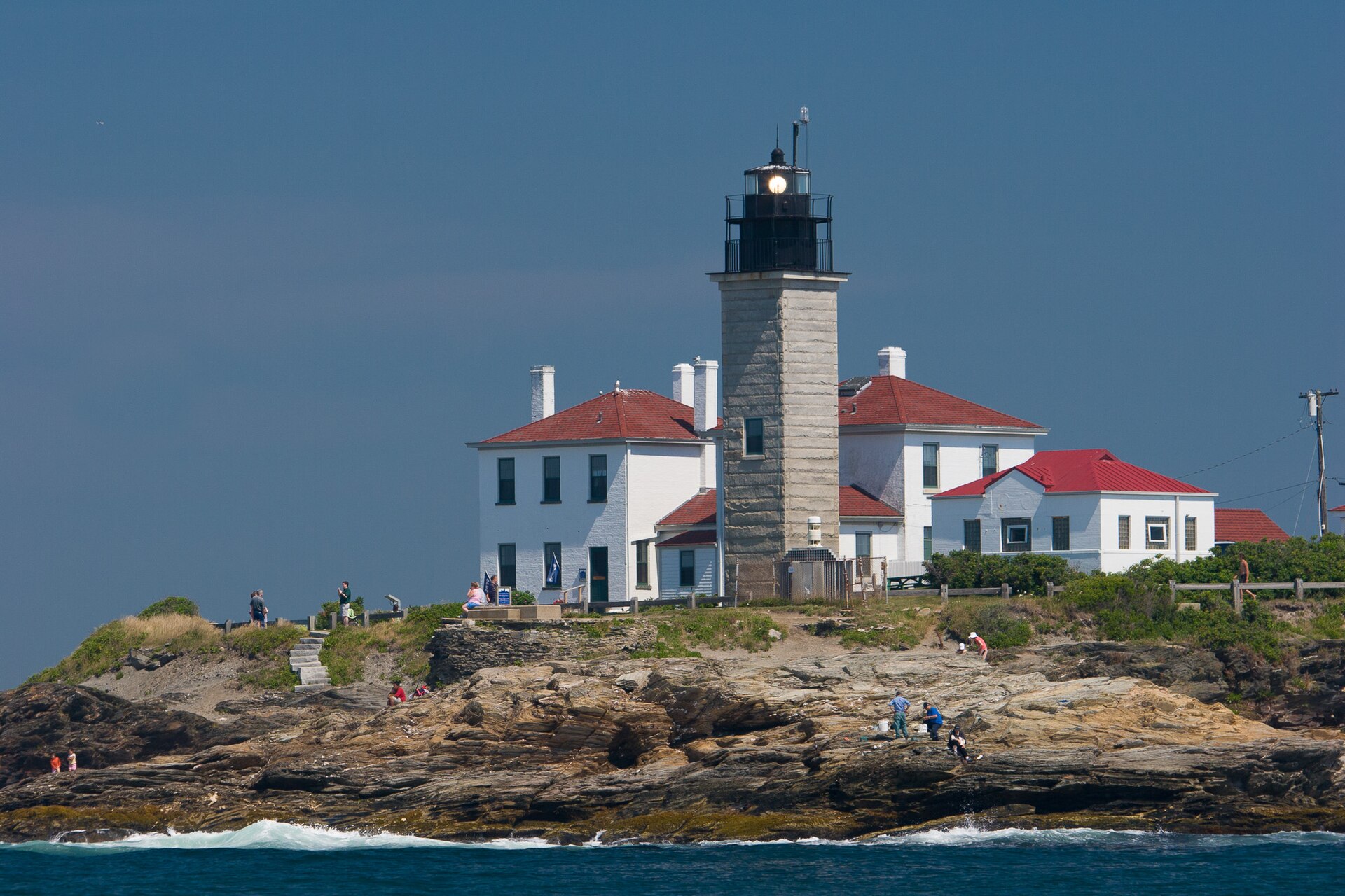 Beavertail Lighthouse from the water, Jamestown, Rhode Island