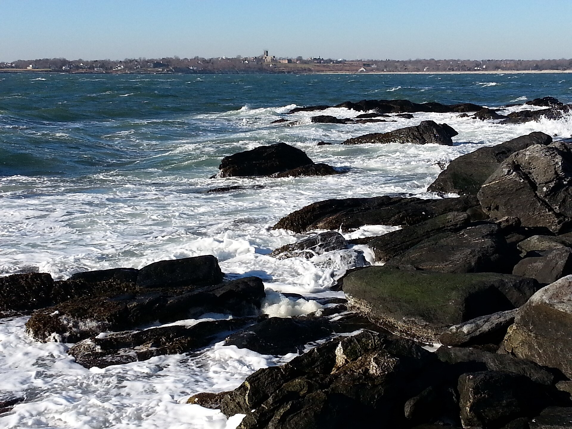 Rocky beach at Sachuest Point, Middletown, Rhode Island
