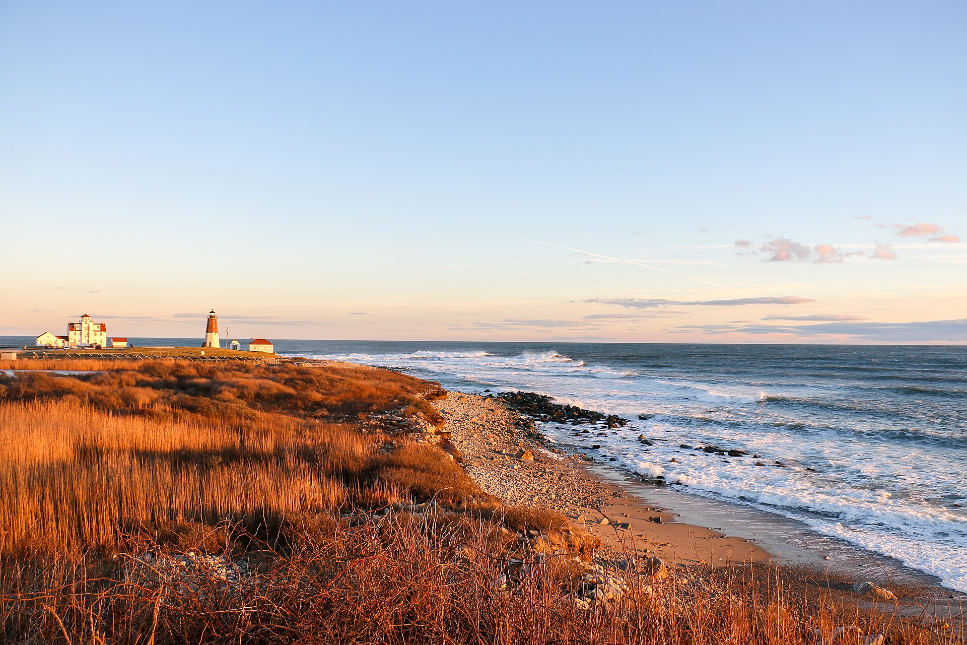 Point Judith Lighthouse at golden hour, Narragansett, Rhode Island